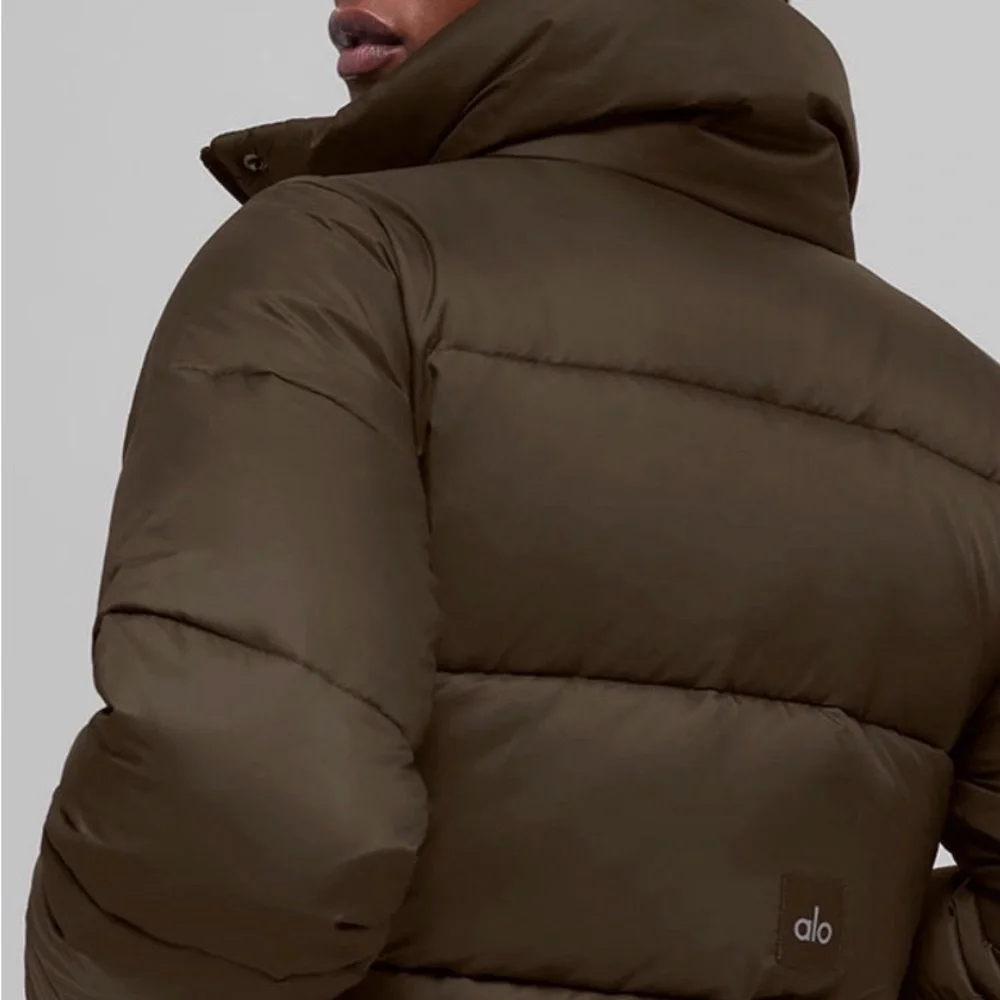 Women's ALO YOGA NWT GOLD RUSH Puffer Jacket Espresso!